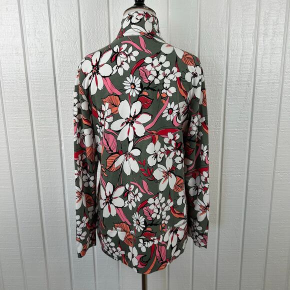 💗sold💗not for sale💗Talbots Women Long Sleeve 1/4 Zip Sweatshirt Jacket Top Green - Picture 7 of 8